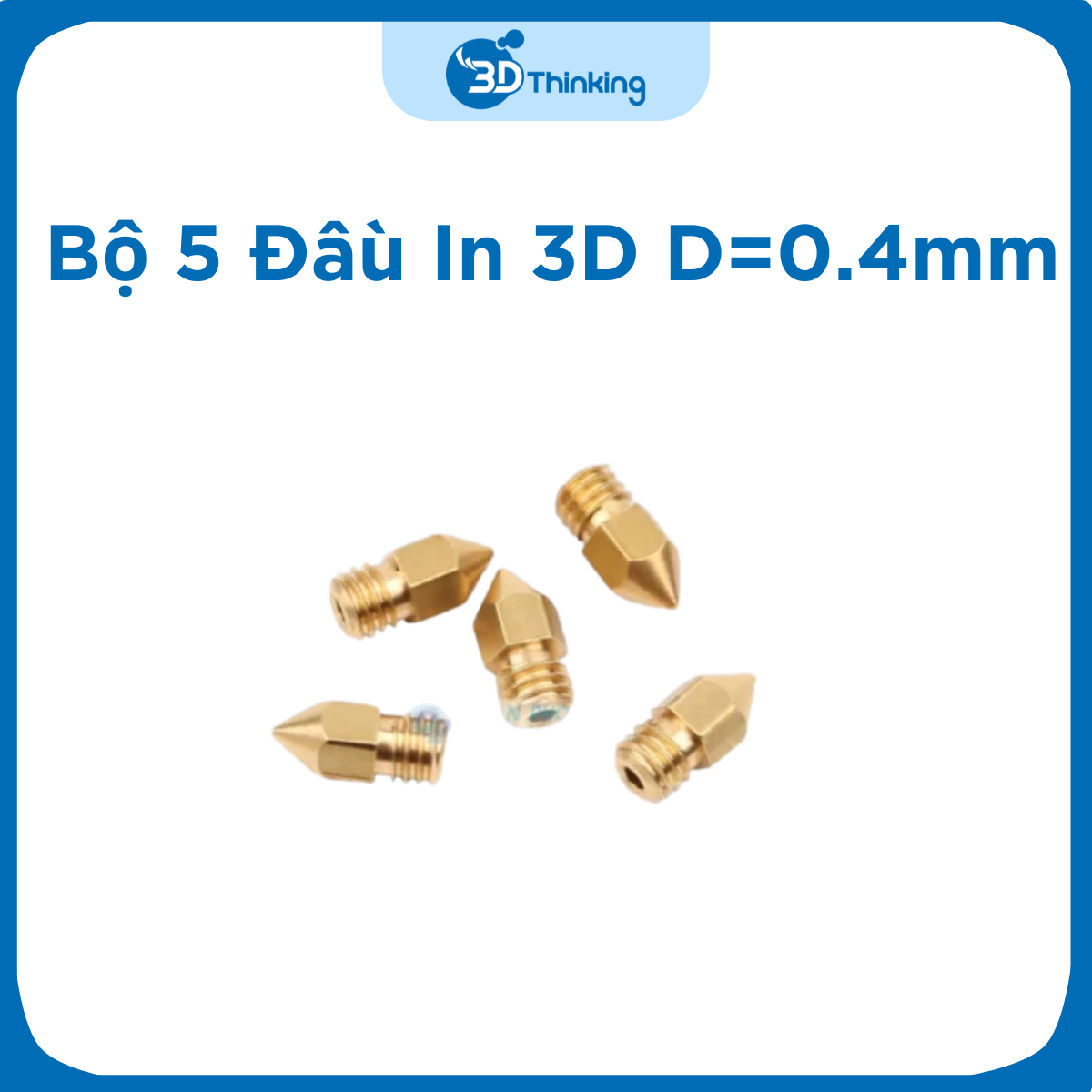 Bộ 5 Đầu In 3D D=0.4mm