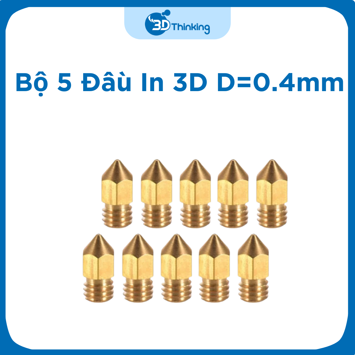 Bộ 5 Đầu In 3D D=0.4mm