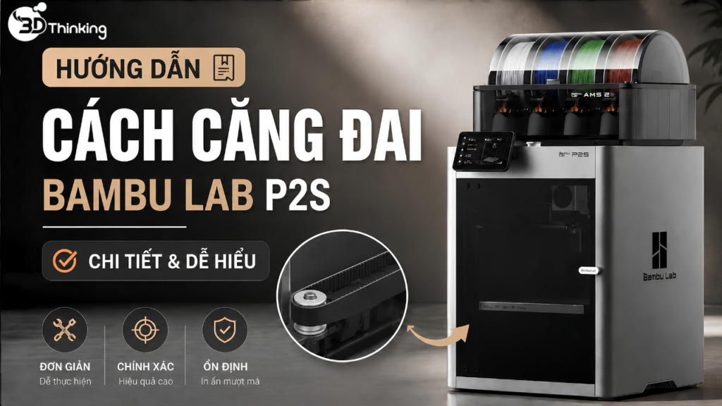 Hướng Dẫn Căng Đai Truyền Động Bambu Lab P2S Đúng Cách