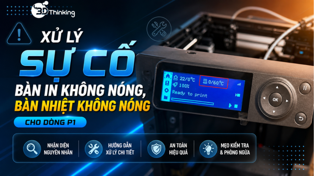 Khắc phục sự cố bàn in không nóng, bàn nhiệt không nóng cho dòng P1