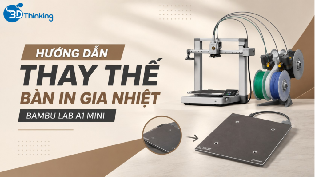Hướng Dẫn Thay Thế Bàn In Gia Nhiệt Máy In 3D Bambu Lab A1 Mini