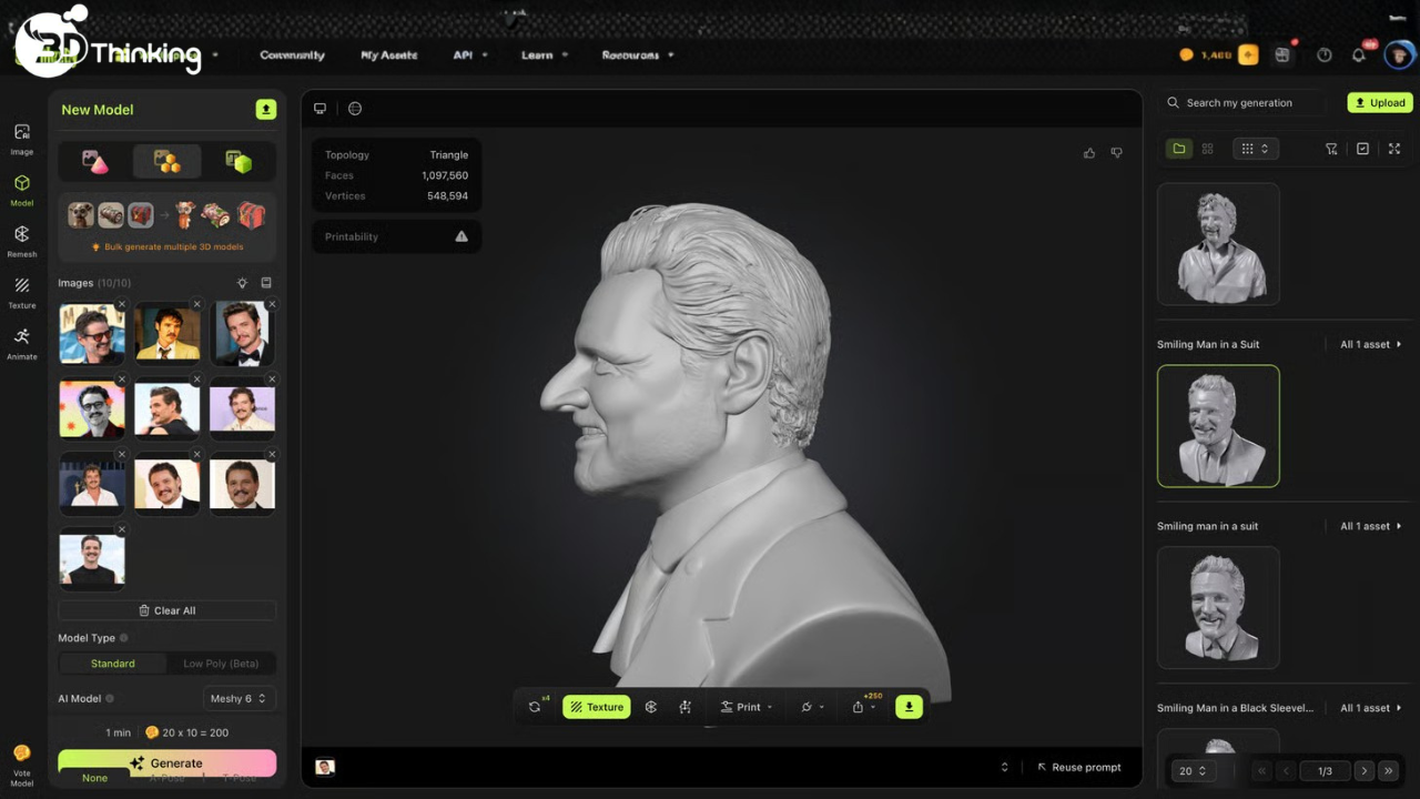 tạo mô hình 3D bằng AI