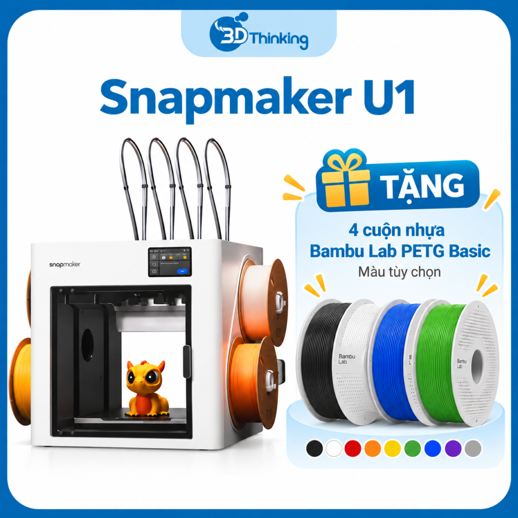 Máy In 3D FDM Nhiều Màu Snapmaker U1 Chính Hãng Quốc Tế
