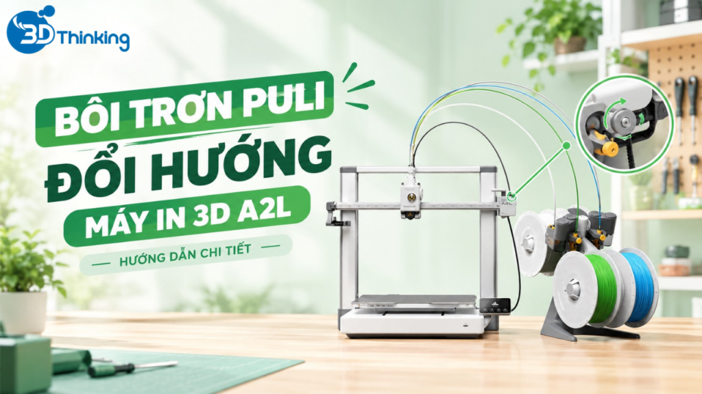 Hướng Dẫn Bôi Trơn Puli Đổi Hướng Dây Đai Máy In A2L Chi Tiết